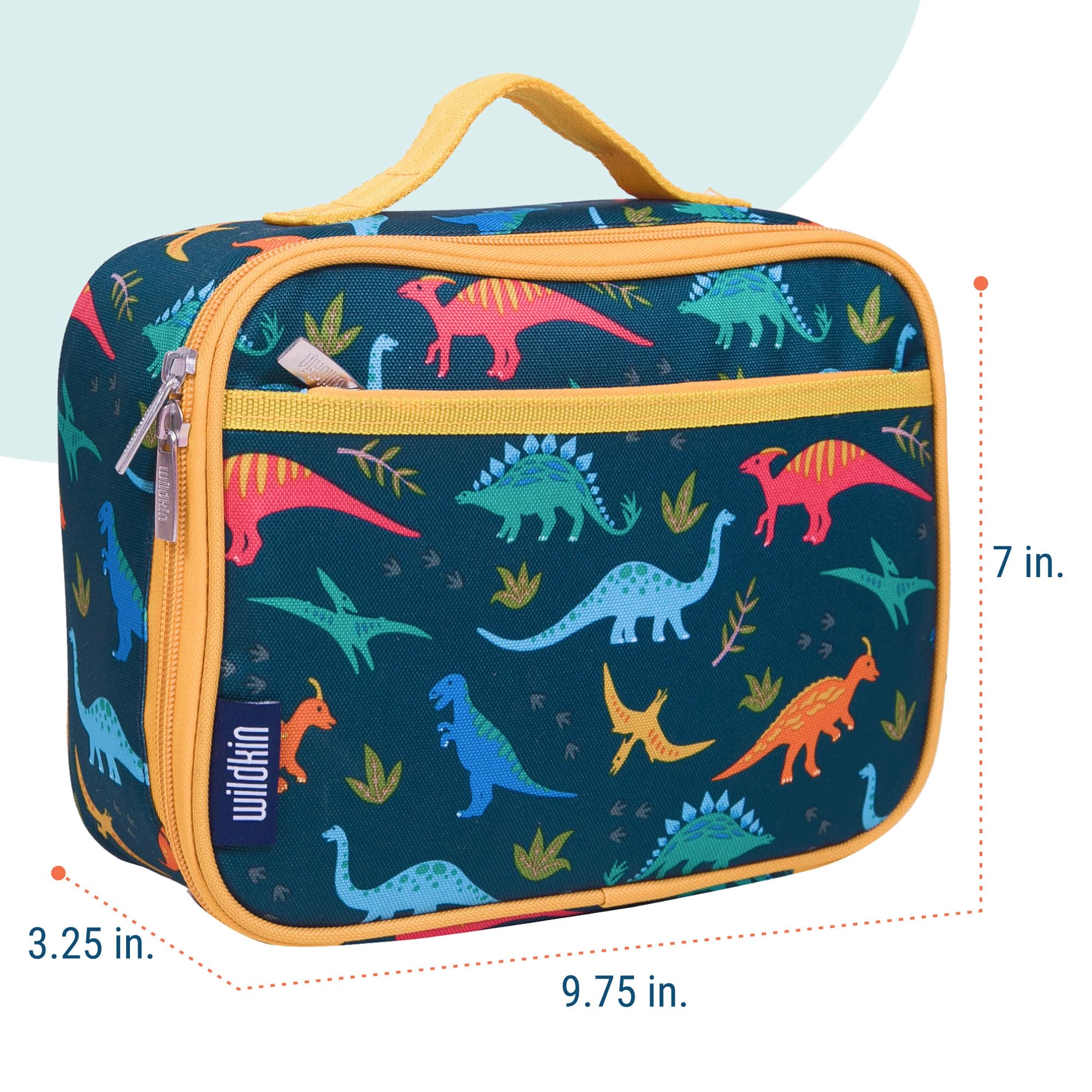 Wildkin Jurassic Dinosaurs lunch box interior pocket keeps snacks organized