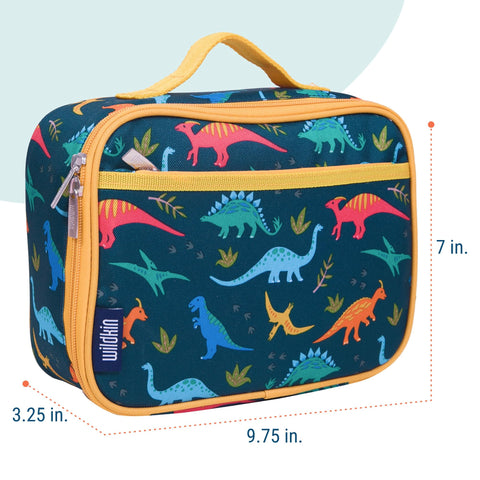 Wildkin Jurassic Dinosaurs lunch box interior pocket keeps snacks organized