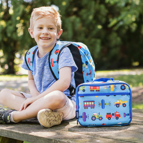 Wildkin Kids Insulated Lunch Box opened to reveal organized interior for easy packing