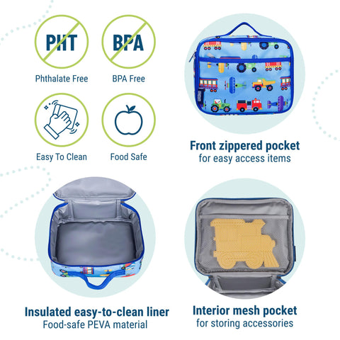 Wildkin Lunch Box coordinates with Wildkin backpacks for a cohesive look