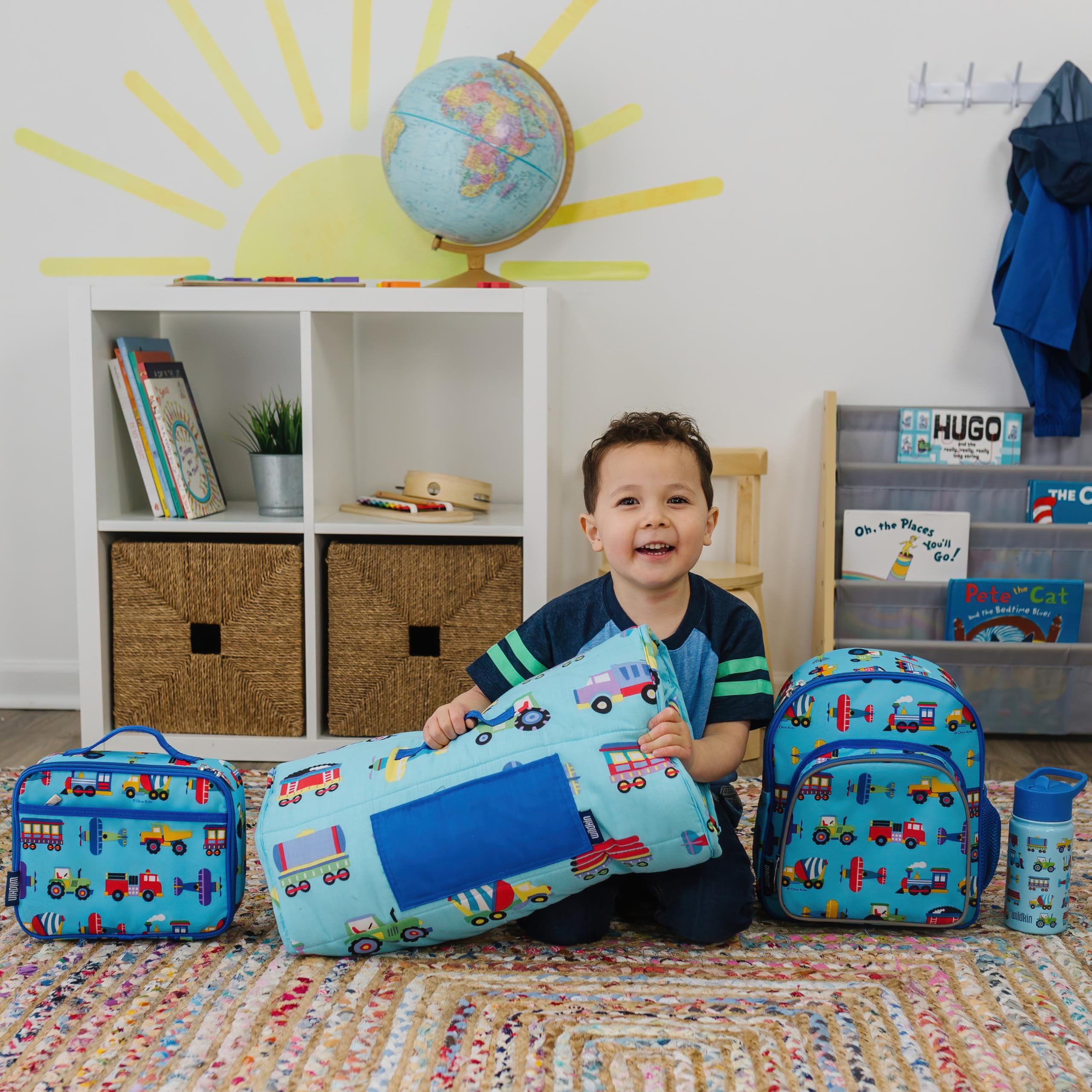 Wildkin Insulated Lunch Box features PVC-laminated fabric for wipe-clean maintenance