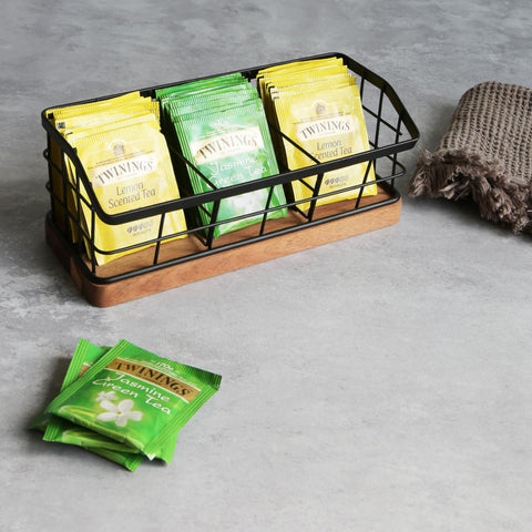 Enhances tea service with organized display at home or in cafes.