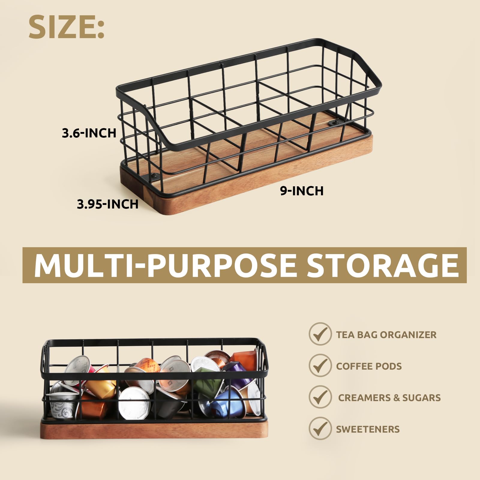 Ideal for tea lovers who enjoy quick access to sachets and sweeteners.