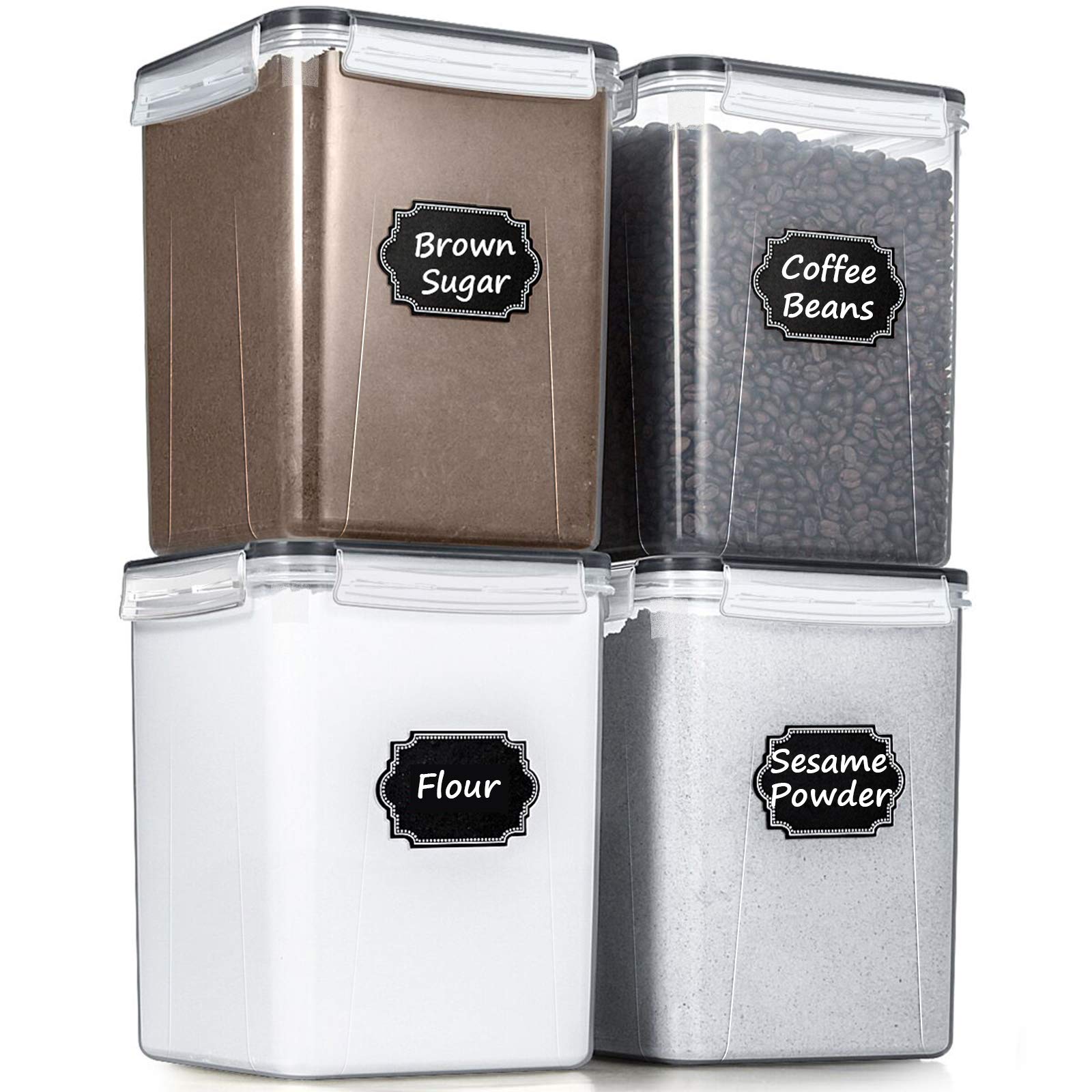 Wildone four-piece large food storage set front view, ideal for pantry organization.