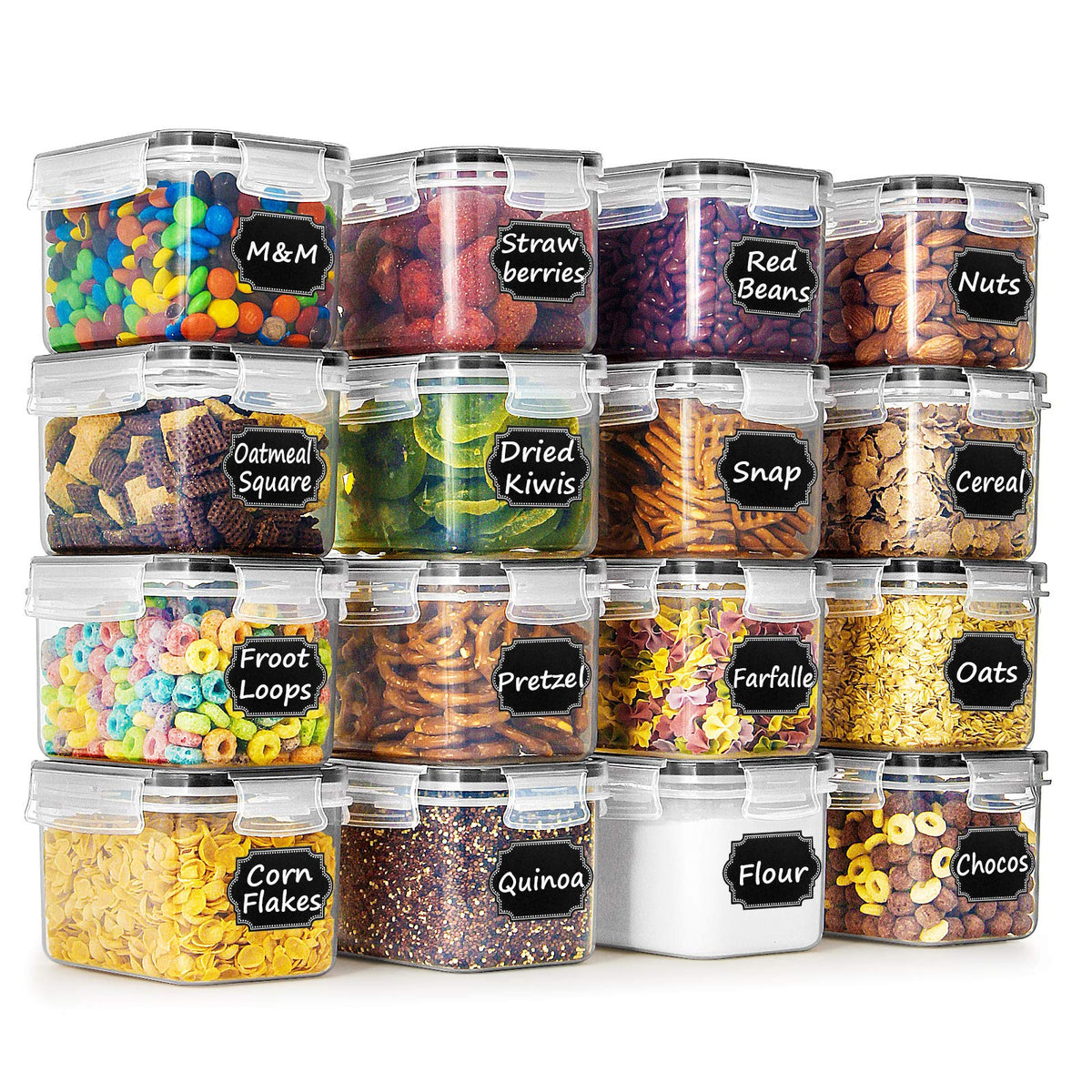 Wildone airtight cereal container showing 0.8L capacity for organized pantry storage