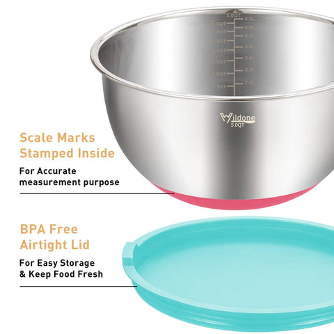 Wildone airtight lids provide a snug seal to keep ingredients fresh.