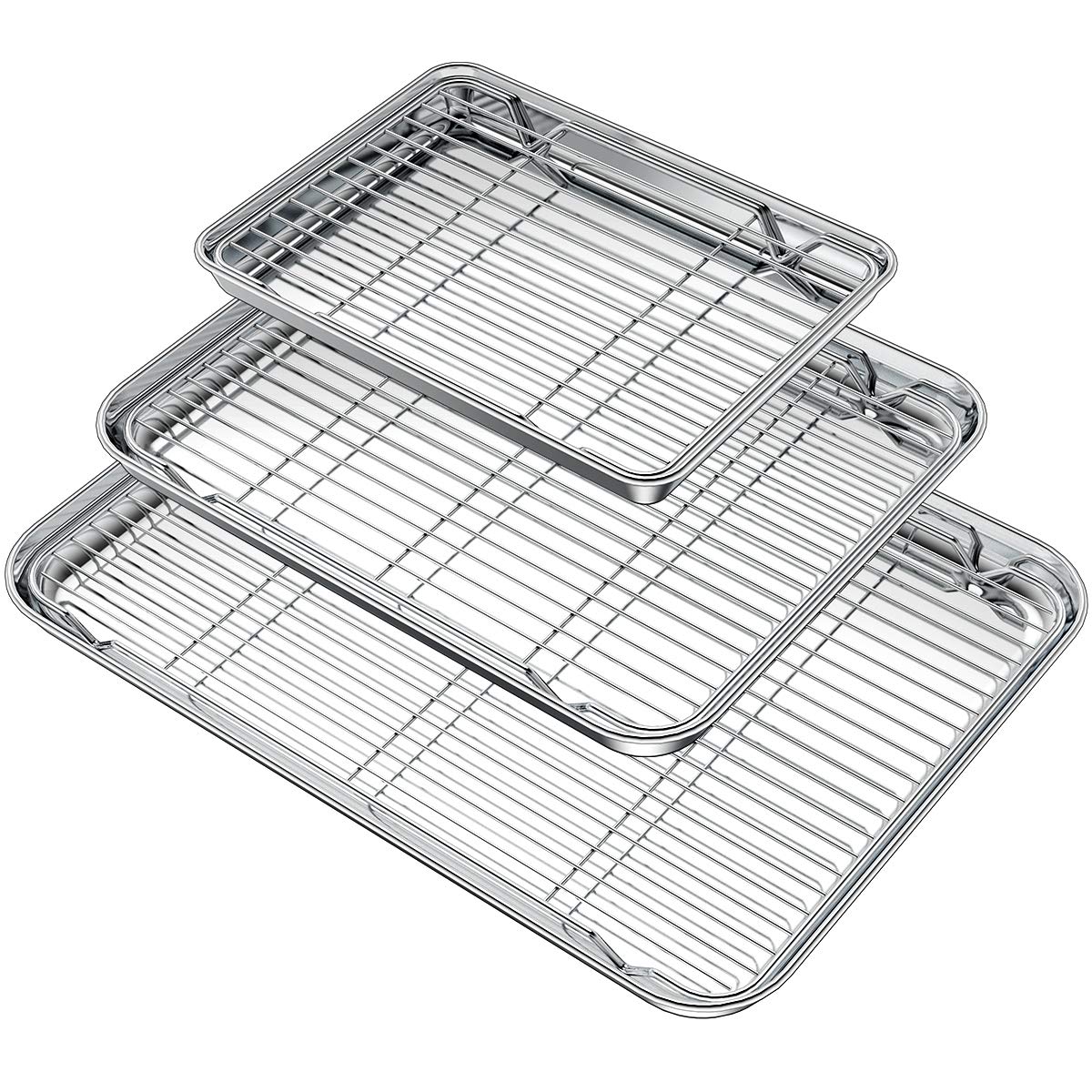 Wildone baking sheet set front view with three pans for versatile baking
