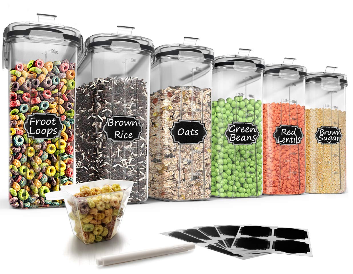 Wildone 4L cereal container with airtight lid keeps pantry contents fresh.
