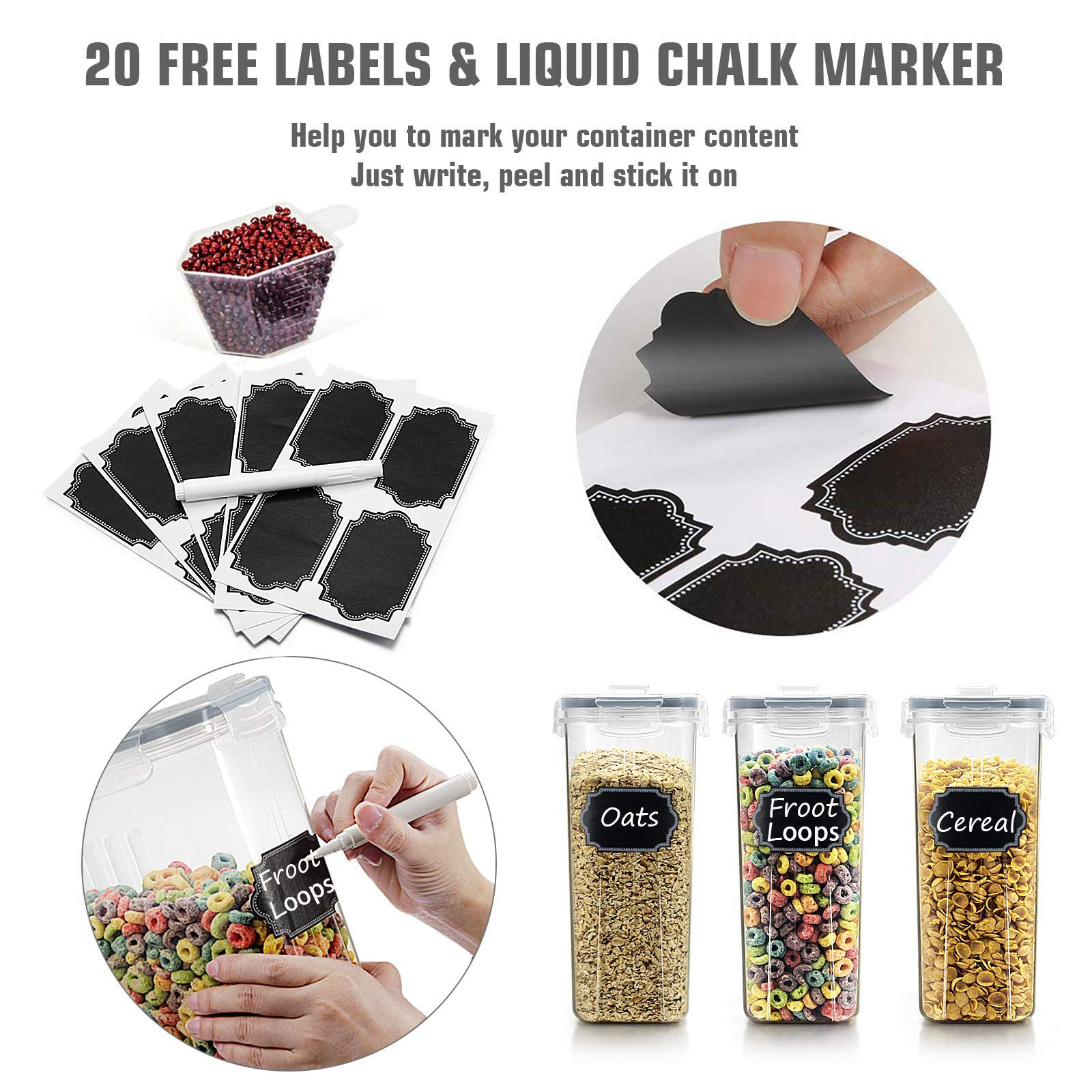 Wildone pack includes measuring cup and chalk marker for labeling.
