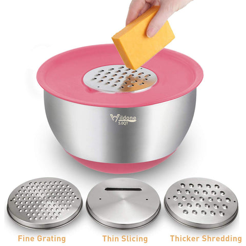 Wildone three-grater attachments speed up zesting and shredding tasks.