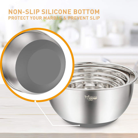 Wildone bowls show engraved measurement marks for precise prep.