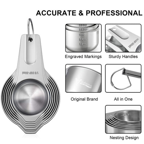 Wildone measuring spoons with nine sizes for accurate small-quantity prep.