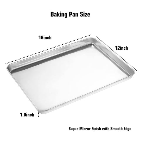 Wildone mirror-finish baking tray reduces sticking and aids food release