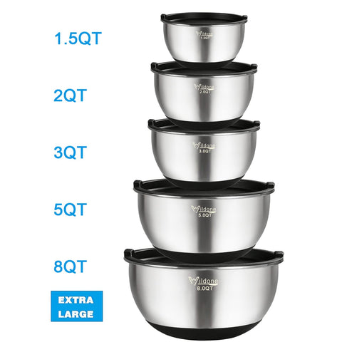 Wildone 5qt bowl with airtight lid for salad prep and marinating.