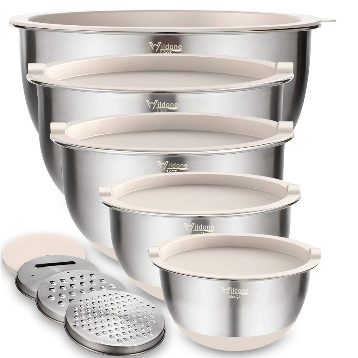 Wildone mixing bowls with airtight lids showing a tight seal for fresh ingredients