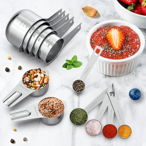 Wildone removable stainless ring keeps cups and spoons organized.