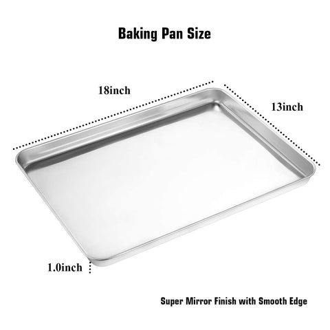 Wildone stainless steel baking sheet with mirror finish for easy release.