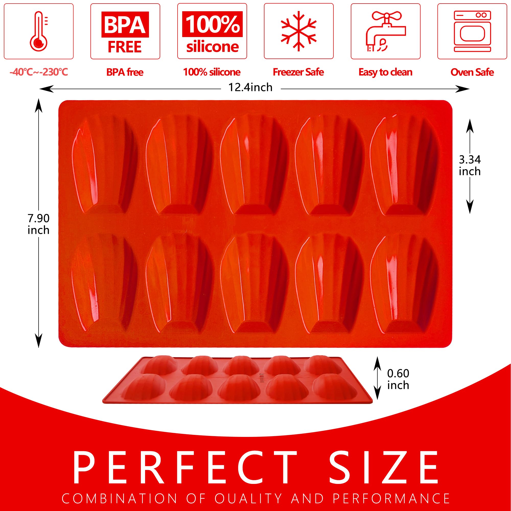 Wilewir Madeleine shell mold ideal for creating evenly textured madeleines.