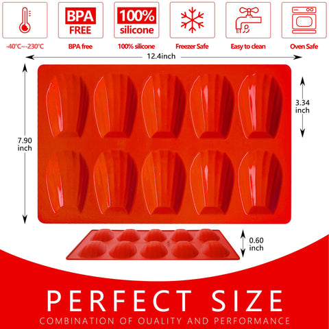 Wilewir Madeleine shell mold ideal for creating evenly textured madeleines.