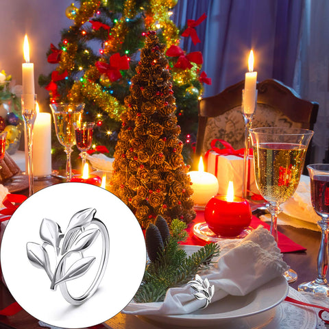 Holiday-ready silver napkin rings elevate Christmas table styling.