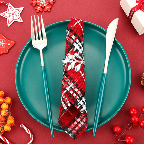 Napkin ring pairs with various napkin sizes for versatility.