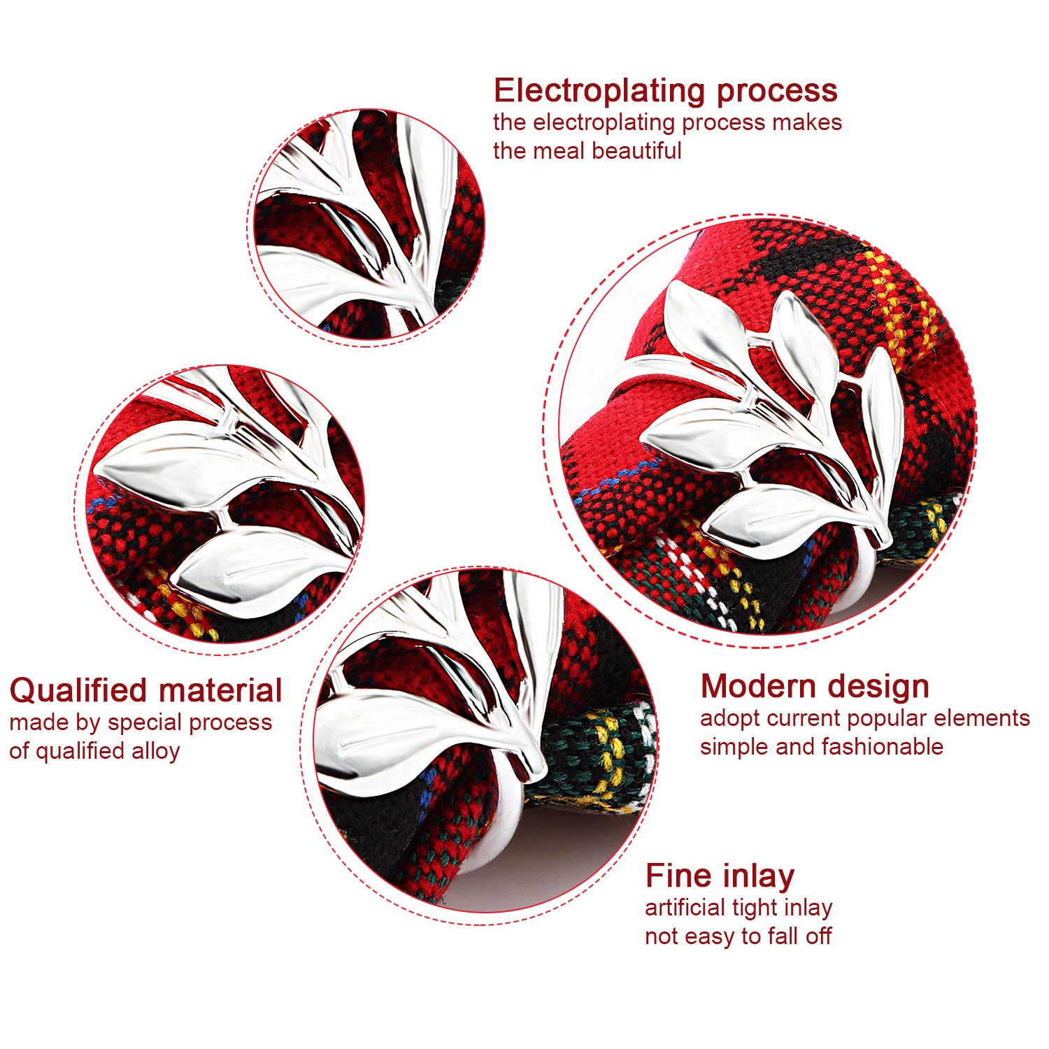 Electroplated metal surface offers durable, reusable napkin ring.