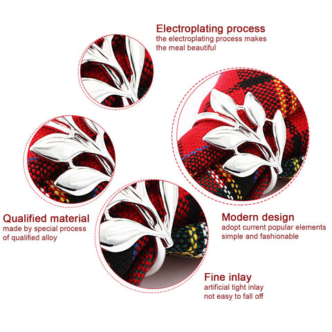 Electroplated metal surface offers durable, reusable napkin ring.
