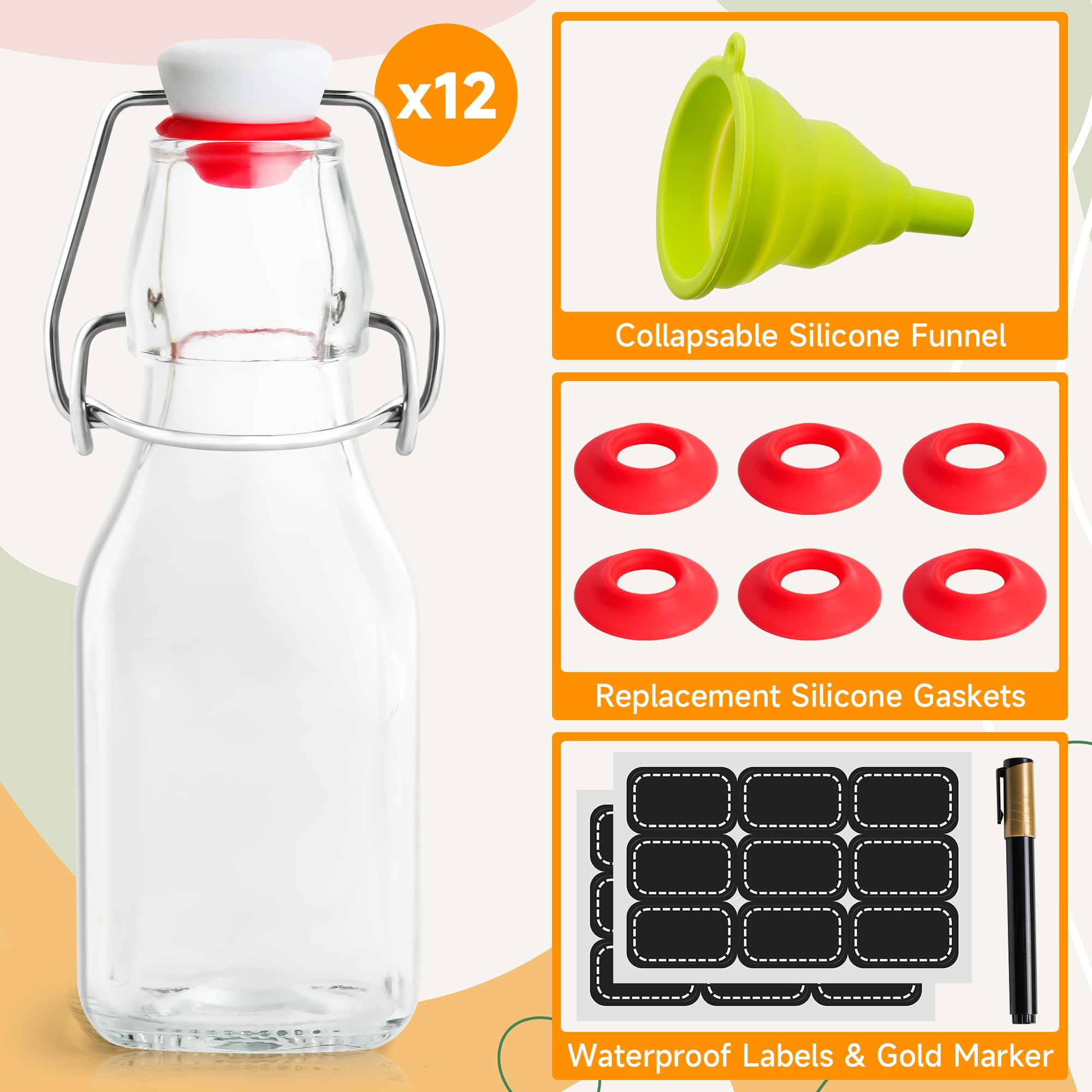 Willdan glass bottle close-up showing the airtight swing-top seal for freshness.