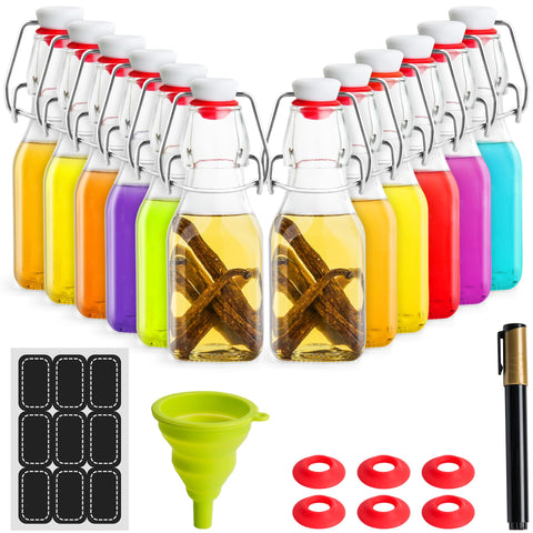 Willdan label-and-funnel set with bottles for organized kitchen prep.