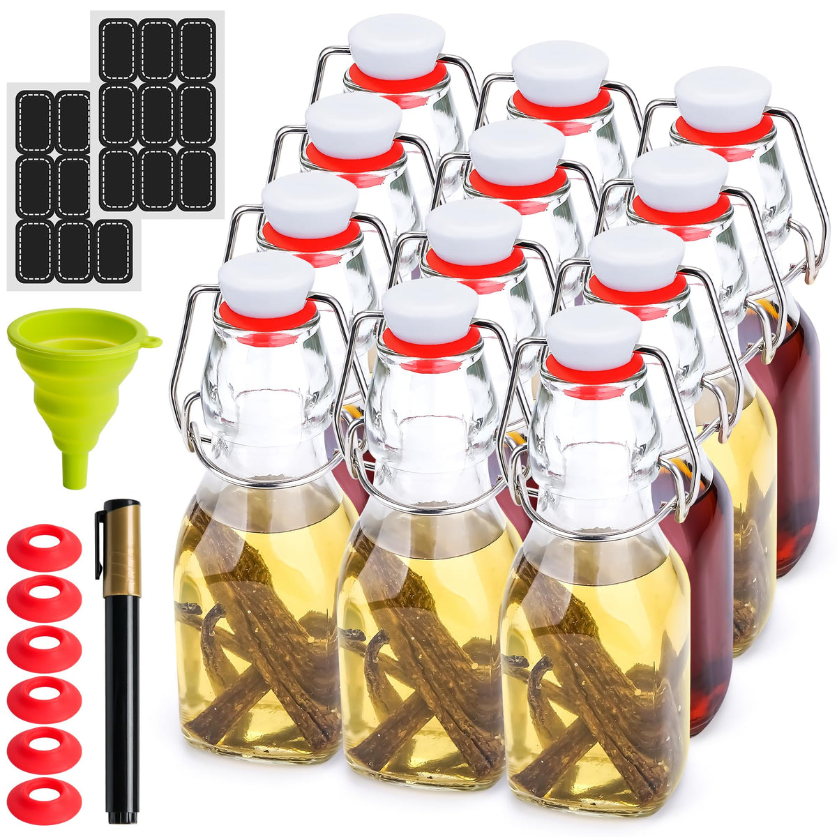 Willdan vanilla bottles 4oz with flip-top cap for easy, reusable DIY extracts.