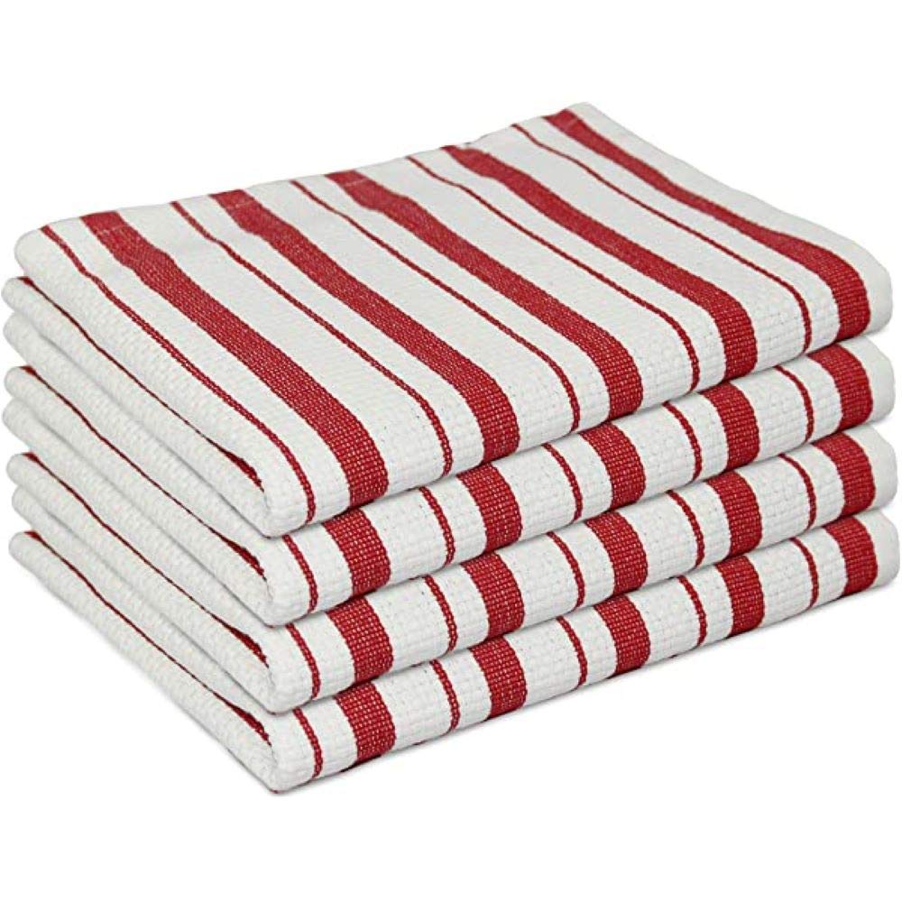 Williams-Sonoma Classic Striped Dishcloths with basketweave texture for durable daily cleaning.