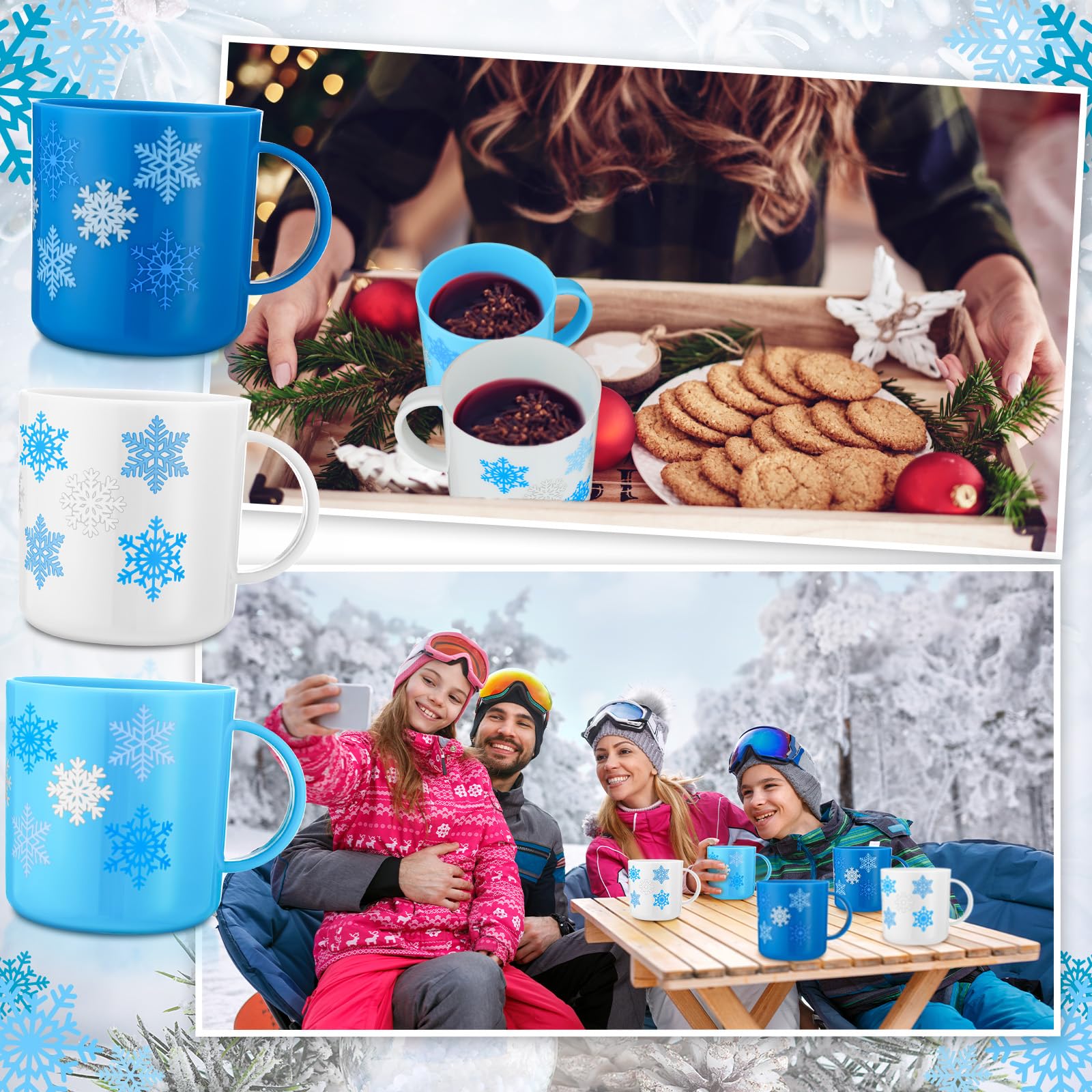Willinglong 6oz plastic Christmas mugs ideal for classroom gifts.
