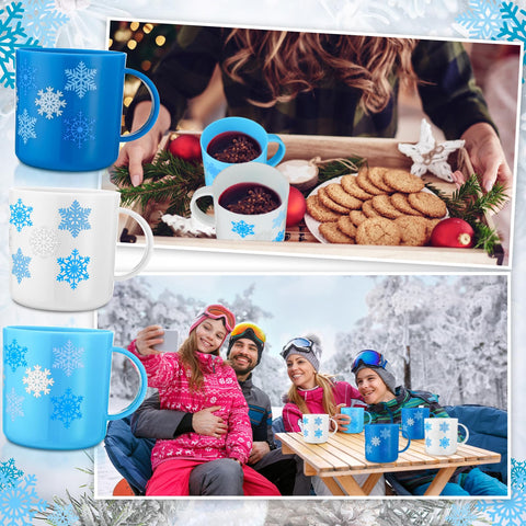 Willinglong 6oz plastic Christmas mugs ideal for classroom gifts.