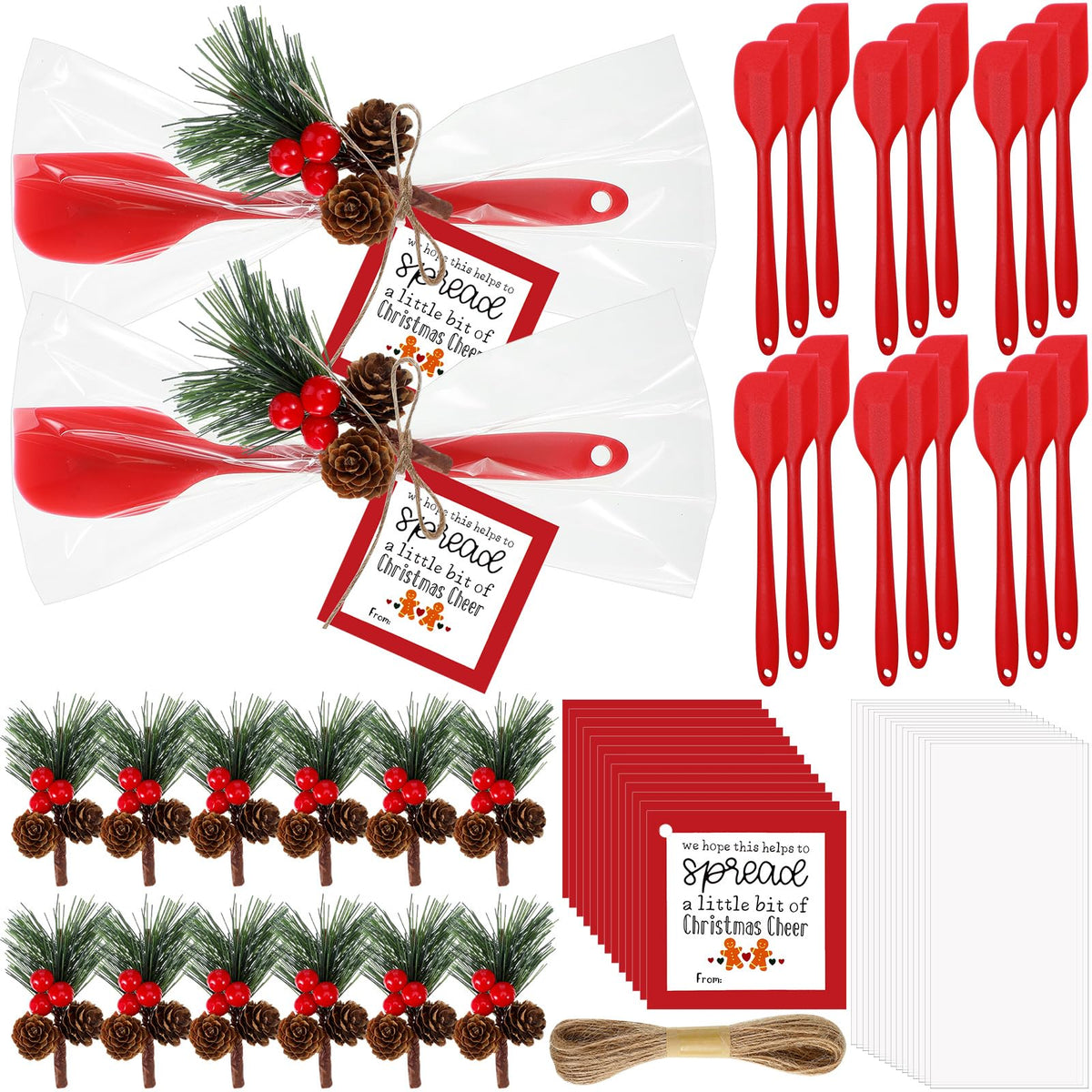 Willinglong Christmas spatula set arranged for festive baking and gifting