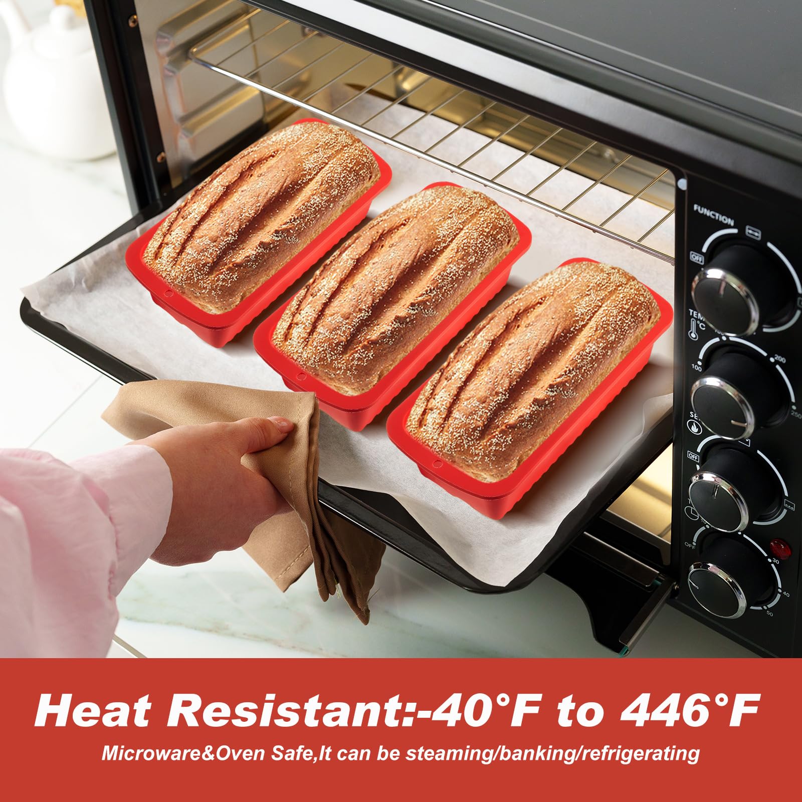 Willinglong easy-release silicone loaf pans keep shapes after baking.