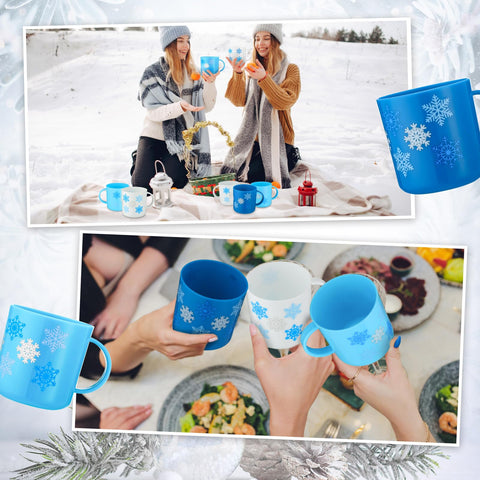 Willinglong reusable plastic Christmas mugs for budget-friendly celebrations.