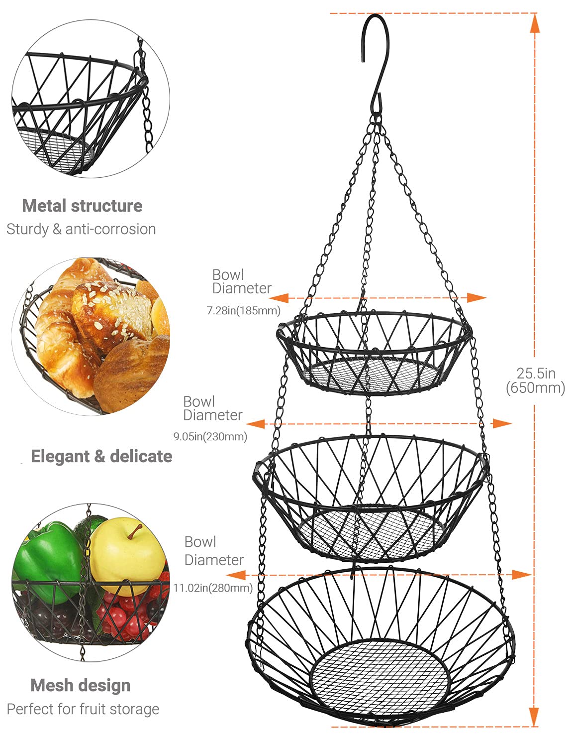 WILLIZTER multifunctional-use hanging storage for utensils, towels, or plants