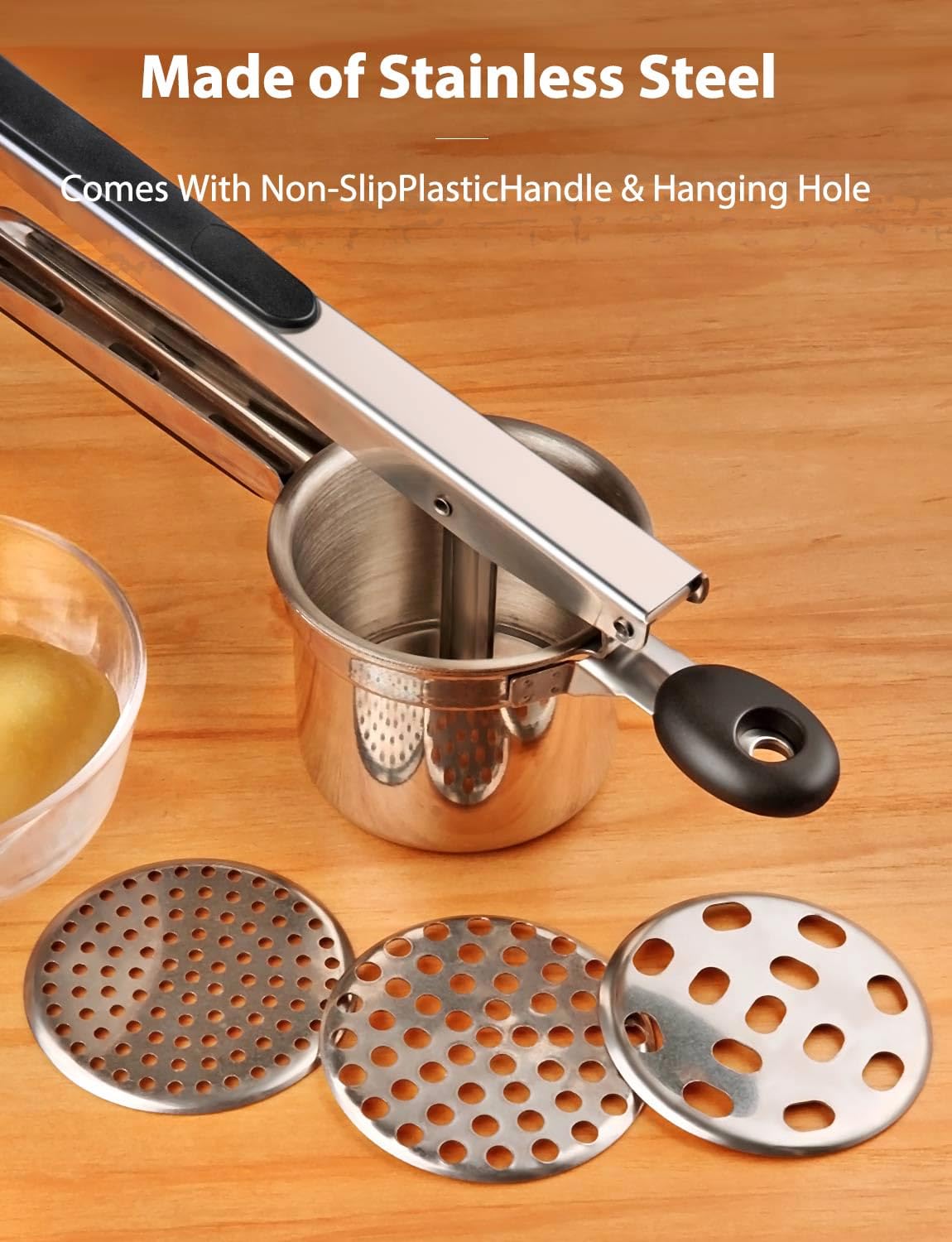 WILLIZTER ergonomic long-handles provide comfortable, controlled mashing sessions.