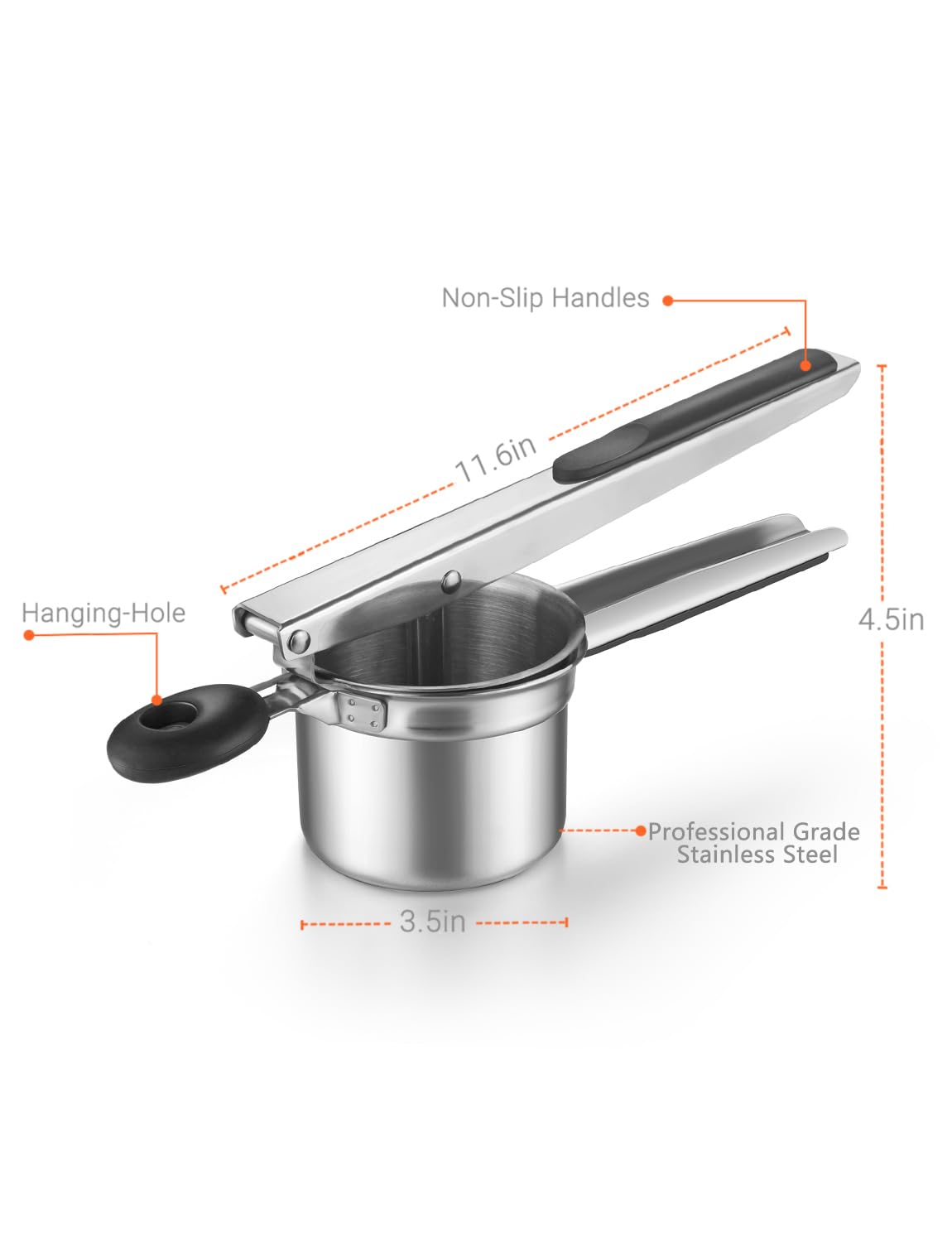 WILLIZTER large-capacity ricer handles generous portions for family meals.