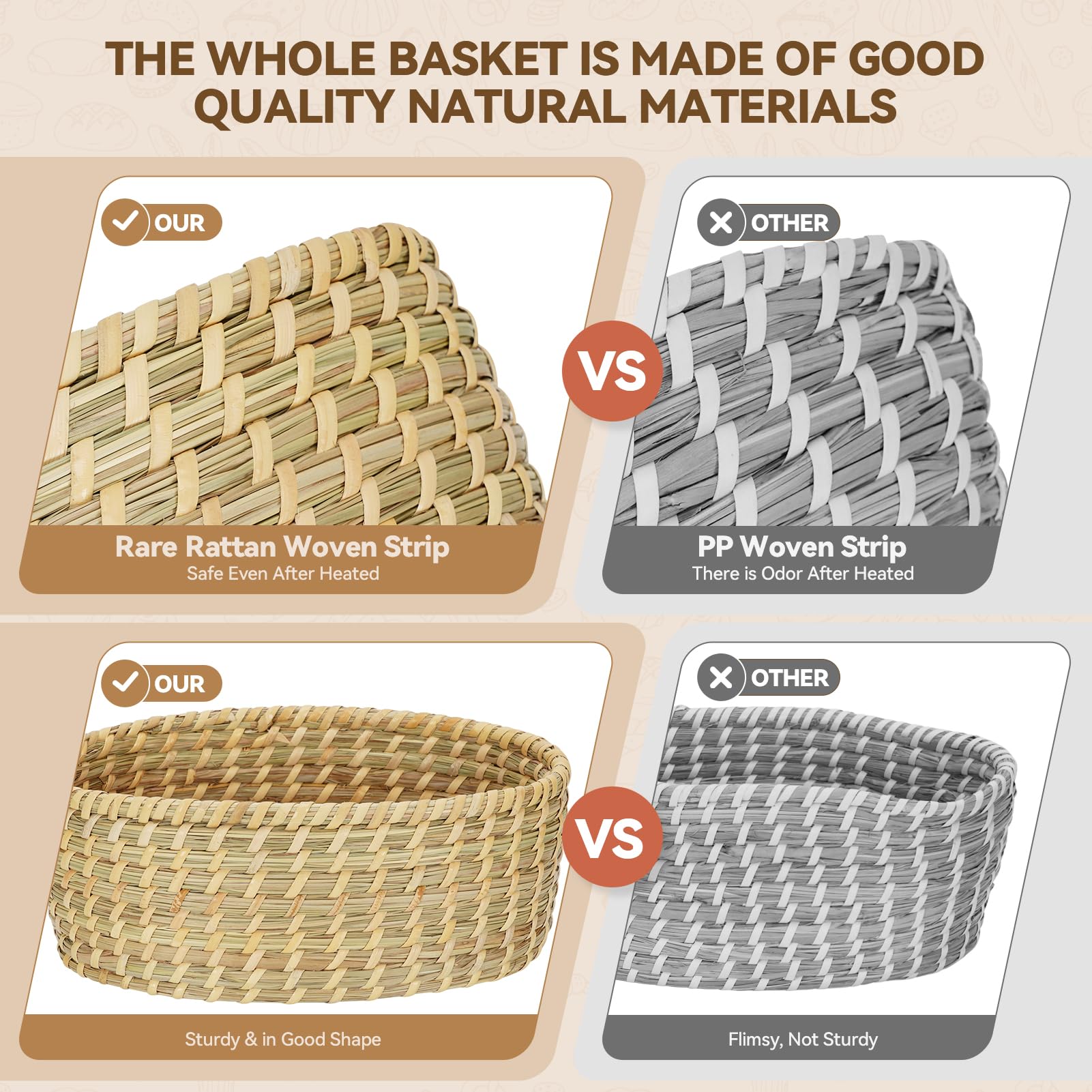 Willow Weave bread and tortilla serving basket for daily meals