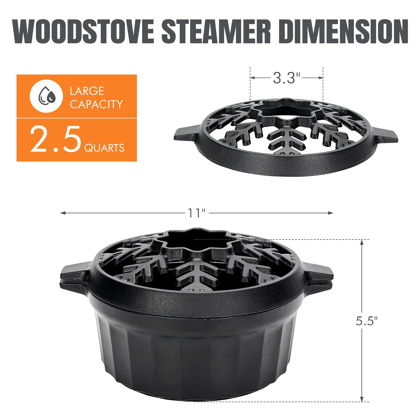 Willow Weave stove steamer open top enables quick water filling.