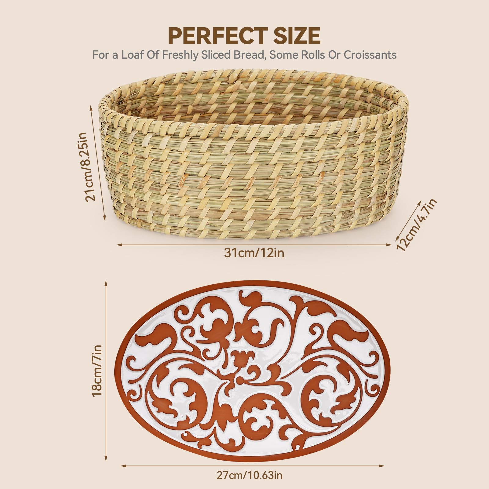 Willow Weave handwoven kaisa grass basket with natural rustic appeal