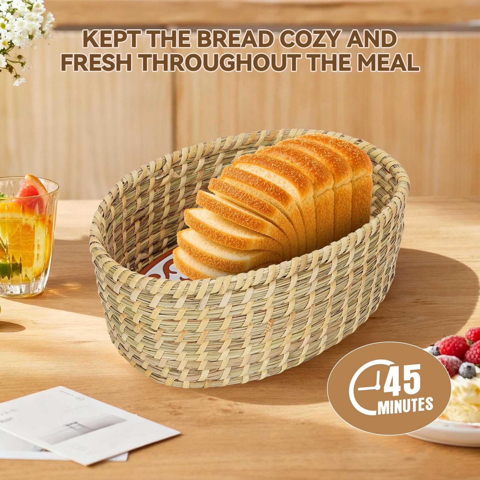 Willow Weave terracotta warming stone preheating for steady warmth at table