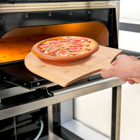 Willowdale pizza peel used as cutting board for fruits and cheese