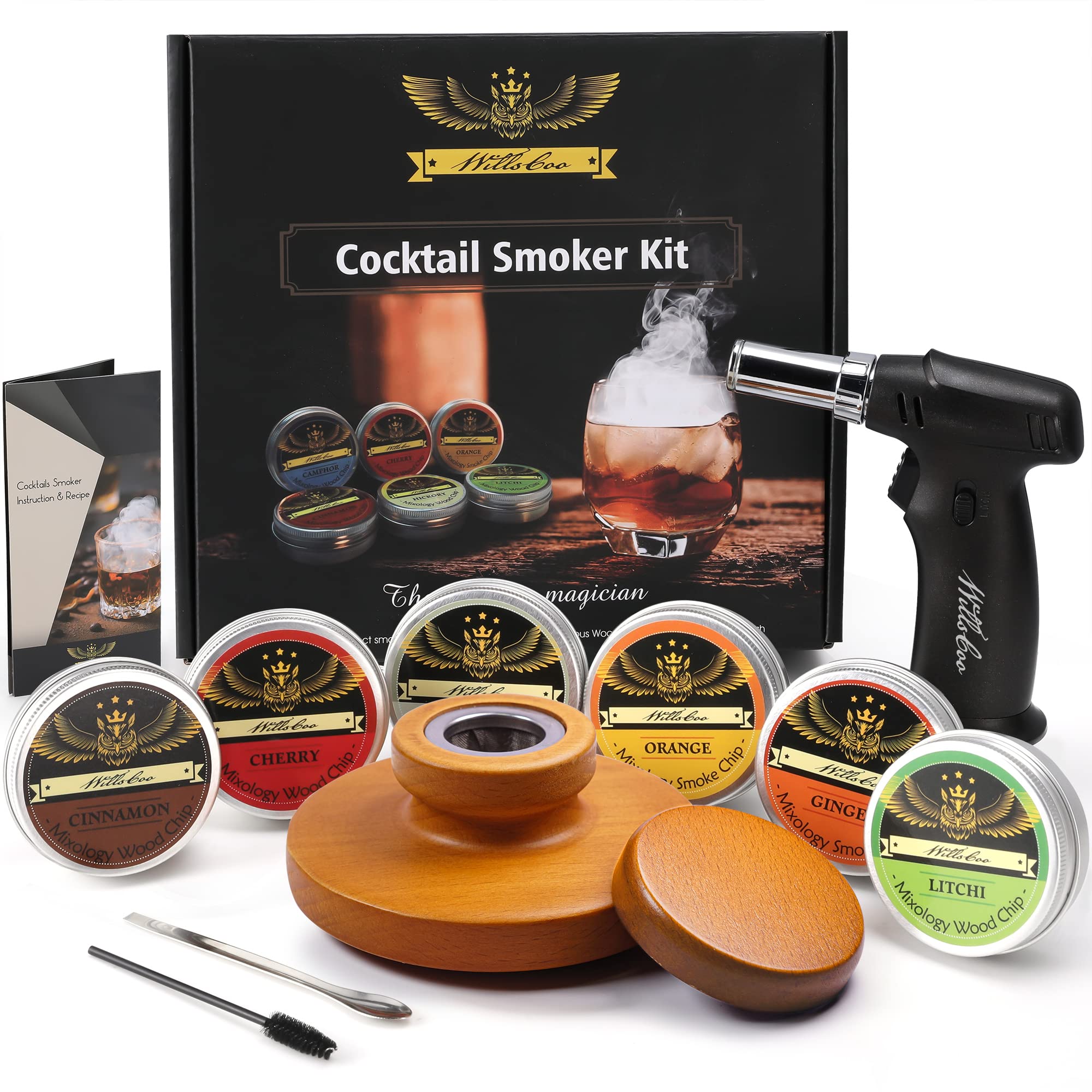 WillsCoo cocktail smoker kit cover showcases premium craftsmanship for elegant home bars.