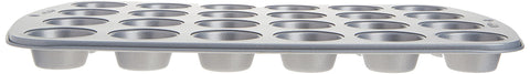 Wilton muffin pan in dishwasher-safe rack for easy cleaning.