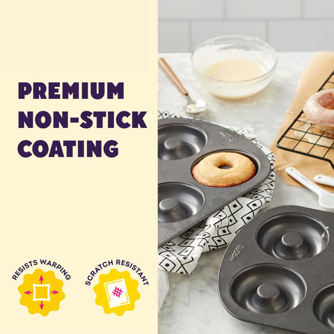 Dishwasher-safe Wilton Gold donut pan convenience icon