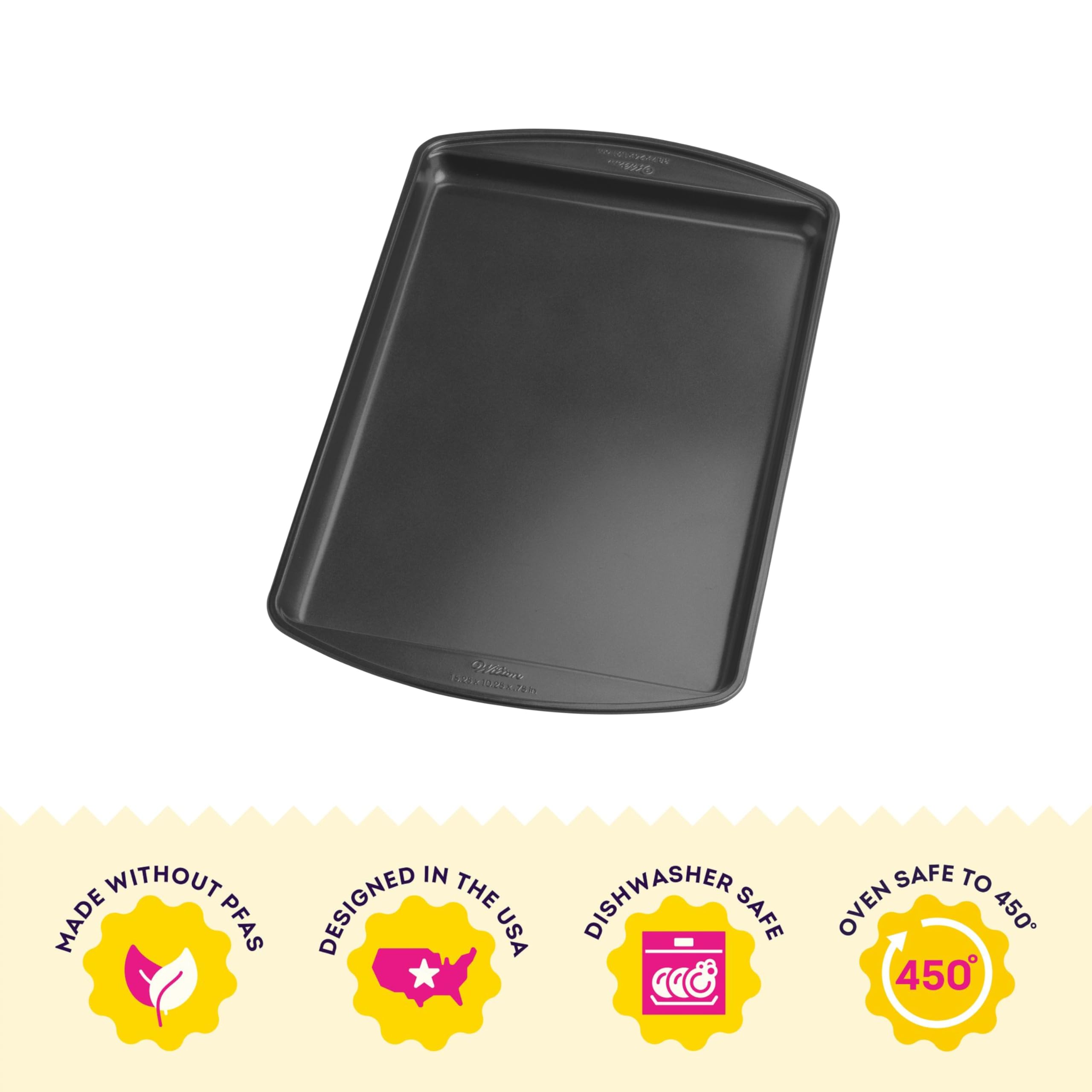 Wilton Gold Premium warp-resistant steel sheet resists warping for reliable baking.