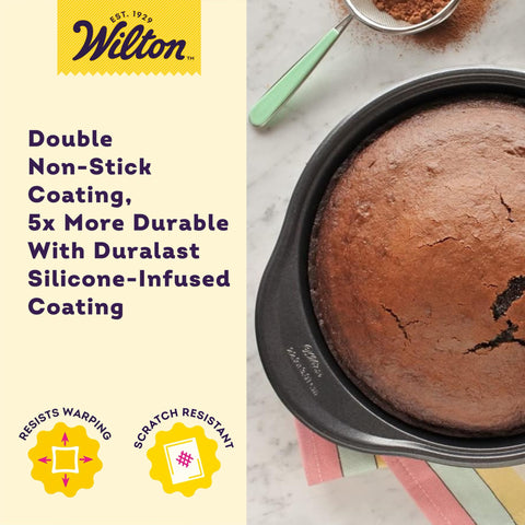Wilton Platinum DuraLast coating closeup for durability in heavy-duty baking.