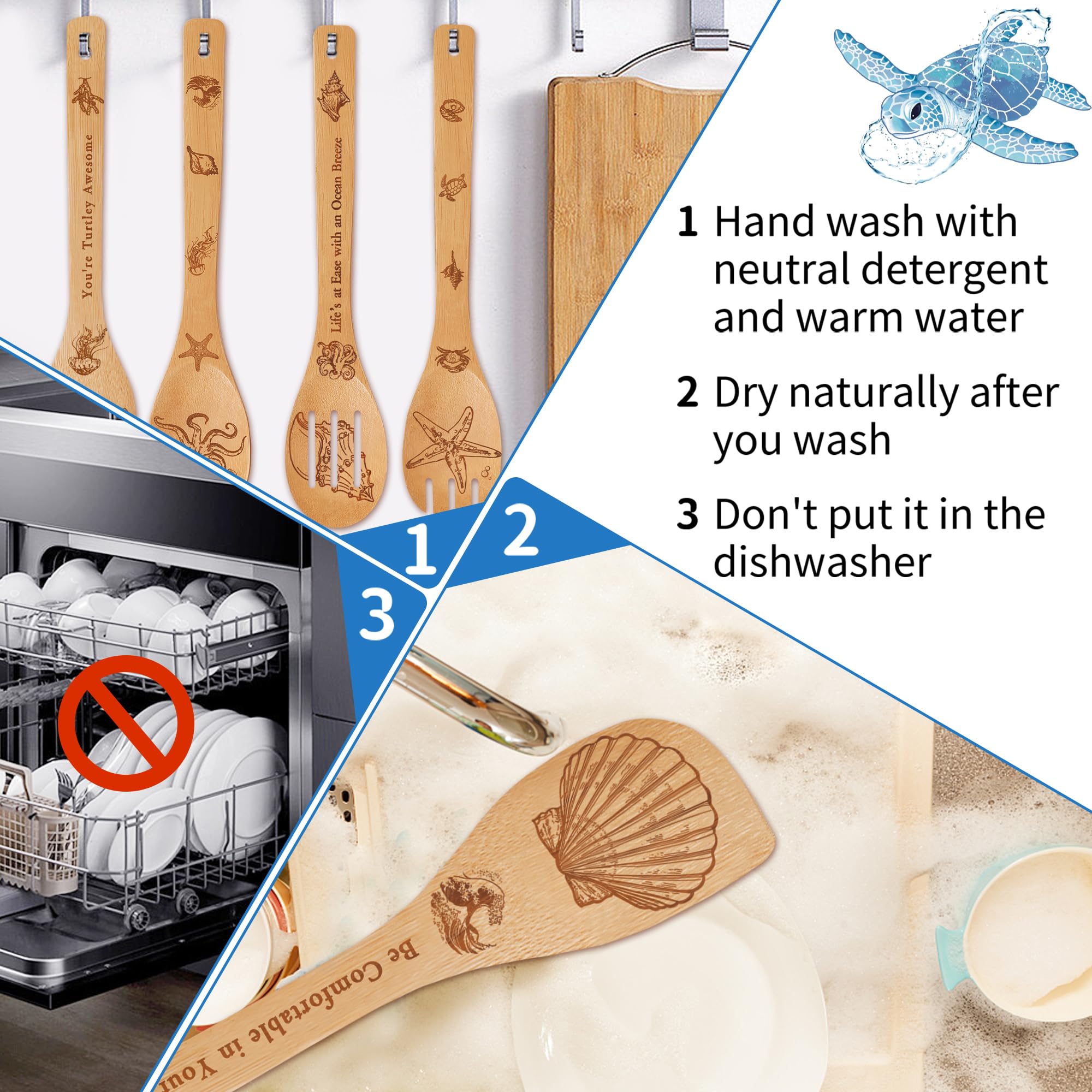 Wimabuden ocean-theme kitchen decor enhances a beachy vibe.